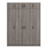Contemporary 4 Door Wardrobe With 1 Drawer And Top Cabinet - Gray - Image 5