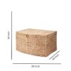 Rectangular Curve Water Hyacinth Woven Wicker Trunk With Handles For Clothes Toys Magazines And Book Storage - Natural / Light Brown - Image 3