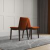 Laura - Mid-Century Modern Solid Wood Dining Chair (Set of 2) - Orange - Image 4