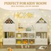 Versatile Children's Bookshelf With House-Shaped Design Multifunctional Storage - White - Image 5