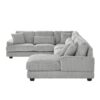 Oversized Sectional Sofa U - Shaped Sofa Couch Modern Sofa Upholstered In Soft Corduroy With A Chaise Lounge For Living Room - Gray - Image 23