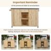 Outdoor Kitchen Island Fir Wood Kitchen Island With Stainless Steel Top, Ample Storage Space, Towel And Spice Racks And A Bottle Opener For Outdoor - Natural - Image 8