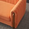 Contemporary Velvet Sofa Couch For Living Room - Orange - Image 8
