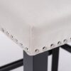 Contemporary Velvet Upholstered Wing-Back Barstools With Button Tufted Decoration And Wooden Legs, And Chrome Nailhead Trim, Leisure Style Bar Chairs, Bar Stools (Set of 4) - Beige - Image 11