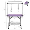 Folding Dog Pet Grooming Table Stainless Steel Frame Rubber Mat On Board With Adjustable Arm And Clamps Pet Dog, Cat Grooming Table - Purple - Image 21
