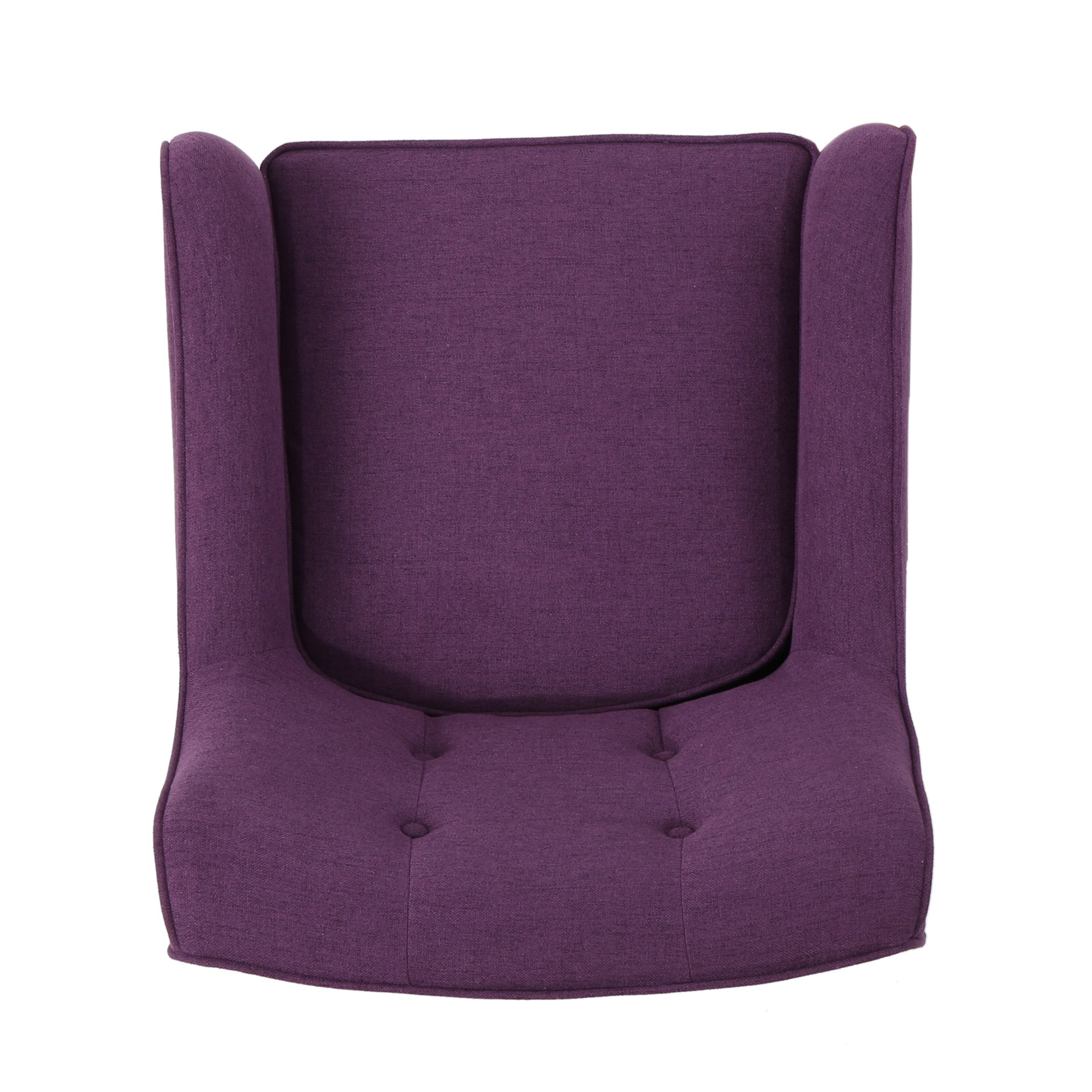 Modern Arm Chair With Tufted Back Fabric And Birch Wood Legs - Purple - Image 9