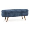 Modern Ottoman Oval Storage Bench With Rubber Wood Legs - Dark Blue - Image 13