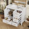 Vintage Style 36" Bathroom Vanity With Sink, Soft Closing Door, 4 Different Size Drawers Frame - White - Image 2
