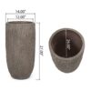 Magnesium Oxide Planter For Outdoor Use - Natural Wood - Image 3