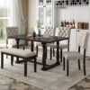 6 Piece Dining Table And Chair Set With Special-Shaped Legs And Foam-Covered Seat Backs&Cushions For Dining Room - Espresso - Image 2