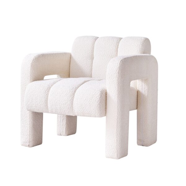 31.10" Wide Boucle Upholstered Accent Chair - Beige