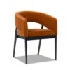 Mirah - Modern Open Barrel Dining Chair - Burnt Orange - Image 10