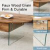 Elegant Coffee Table With Double Drawers And Transparent Glass Sides - Wood - Image 13
