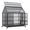 Heavy Duty Dog Cage Pet Crate With Roof & Window On Roof - Black - Image 22