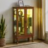 Curio Cabinet Lighted Curio Diapaly Cabinet With Adjustable Shelves And Mirrored Back Panel, Tempered Glass Doors (3 Tier), (E26 Light Bulb Not Included) - Oak - Image 7