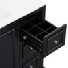 36'' Transitional Bathroom Vanity With Sink, Soft Close Doors, Adjustable U Shaped Shelf, 3 Drawers Including Divided Drawer - Black - Image 15