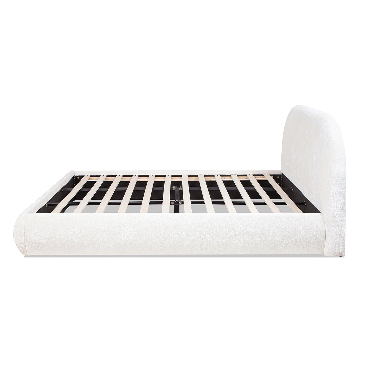 Archie Puffy Grounded - King Upholstered Platform Bed - Almond White - Image 12