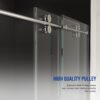 Frameless Shower Door, Sliding Shower Door, With Premium Thick Tempered Glass Shower Enclosure, Double Side Easy Clean Coat, Finished With Buffer - Chrome - Image 6