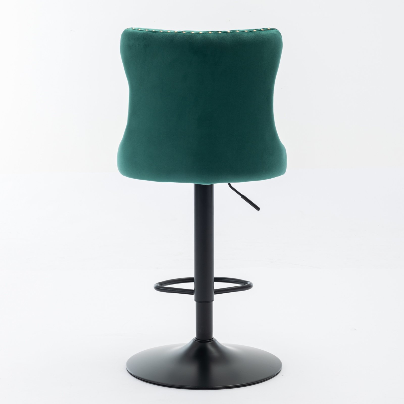 Swivel Velvet Barstools Adjusatble Seat Height, Modern Upholstered Bar Stools With Backs Comfortable Tufted For Home Pub And Kitchen Island (Set of 2) - Green - Image 7