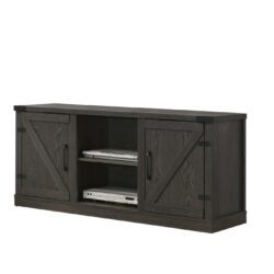 Salma - Wide TV Stand With 2 Open Shelves And 2 Cabinets - Dark Gray
