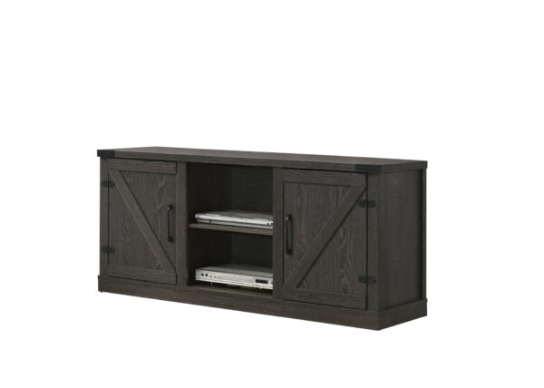 Salma - Wide TV Stand With 2 Open Shelves And 2 Cabinets - Dark Gray