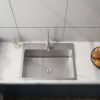 24" Stainless Steel Washing Sink With Faucet Hoses And Drain Head Only (Update) - Silver - Image 10