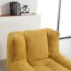Modern Indoor Fluffy Bean Bag Chair With Memory Foam And Ottoman Super Soft Velvet - Yellow - Image 9