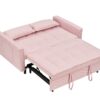 Folding Sofa Bed With Adjustable Back Access To Sofa Recliner Single Bed Adult Modern Chair Bed - Pink - Image 7