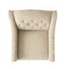 Elegant Upholstered Armchair With Ottoman Set - Beige - Image 13