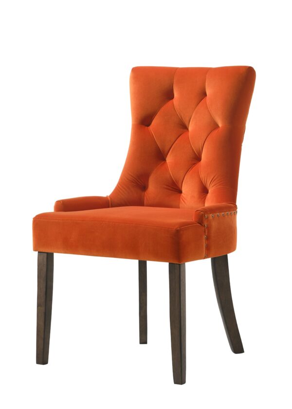 Farren - Velvet Weathered Side Chair (Set of 2) - Orange