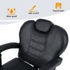 Classic Reclining Barber Chair Salon Chair For Hair Stylist With Heavy Duty Hydraulic Pump, 360° Rotation, Tattoo Chair Shampoo Beauty Salon Equipment, Max Load Weight 330 Lbs - Black - Image 8