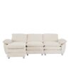 Modern Deep 3 Seat Sofa Couch With Ottoman, Polyester Sofa Sleeper Comfy Upholstered Furniture For Living Room - Beige - Image 14