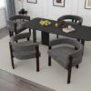 Modern Accent Chair Teddy Upholstered Armchair With Open Back 3 Legs Barrel Dining Chair Comfy Side Chair (Set of 2) - Gray - Image 10