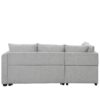 L-Shaped Sectional Pull Out Sofa Bed Sleeper Sofa With Two USB Ports, Two Power Sockets And A Movable Storage Ottoman - Gray - Image 23