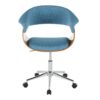 Vintage Mod - Mid-Century Modern Office Chair - Chrome / Walnut / Blue - Image 5