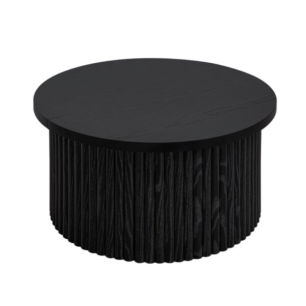 Coffee Table, Round Coffee Table, Modern Side Tables Accent End Table For Living Room, Apartment - Black