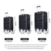 Hardshell Suitcase Spinner Wheels Pp Luggage Sets Lightweight Durable Suitcase With Tsa Lock, 3 Piece Set (20/24/28) - Black - Image 3