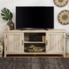 Classic Grooved Door TV Stand For TVs Up To 65" - White Oak - Image 6