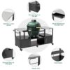 Outdoor Grill Table For Big Egg Style Bbq With Metal Grill Cart And Storage Box And Metal And Stainless Steel - Black / Silver - Image 6