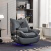 270 Swivel Glider Recliner Chair, Power Recliner Rocking Chair, USB Port Charge For Nursery Chair With Atmosphere Lamp For Living Room Bedroom Apartment - Dark Gray - Image 6