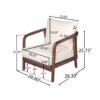 Outdoor Lounge Chair With Woven Backrest, Comfortable Cushions - Walnut - Image 2