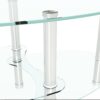 Transparent Oval Glass Coffee Table, Modern Table With Stainless Steel Leg, Tea Table 3-Layer Glass Table For Living Room - Transparent / White - Image 9
