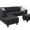 Alger - 98" Wide Left Hand Facing Sofa & Chaise With Ottoman - Charcoal Gray - Image 7