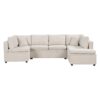 Oversized Sectional Sofa U-Shaped Sofa Couch Pull-Out Sofa Bed With Two Throw Pillows For Living Room - Beige - Image 10