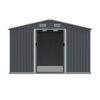 Large Metal Outdoor Storage Shed 8 0 Ft With Sliding Doors And Air Vent Steel Construction - Gray - Image 5