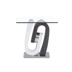 Rocky - End Table - White / Gray