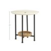 Oval End Table With Metal Legs - White / Natural - Image 3