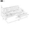 Modern L Shaped Sectional Sofa For Living Room Or Bedroom - Yellow - Image 3