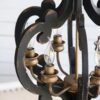 French Country Wood Chandelier, 6 Light Farmhouse Pendant Light Fixture With Adjustable Chain For Kitchen Foyer Hallway, Bulb Not Included - Black - Image 8