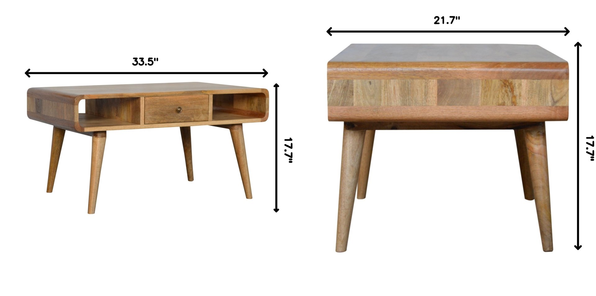 Curved Coffee Table - Oak - Image 10